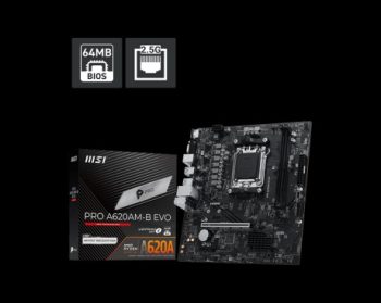 MSI PRO A620AM-B EVO AM5 DDR5 6800(OC) ANAKART